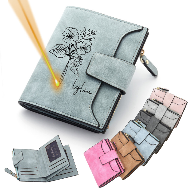 Interior Design Photo - Customized Name Leather Women's Wallet Personalized