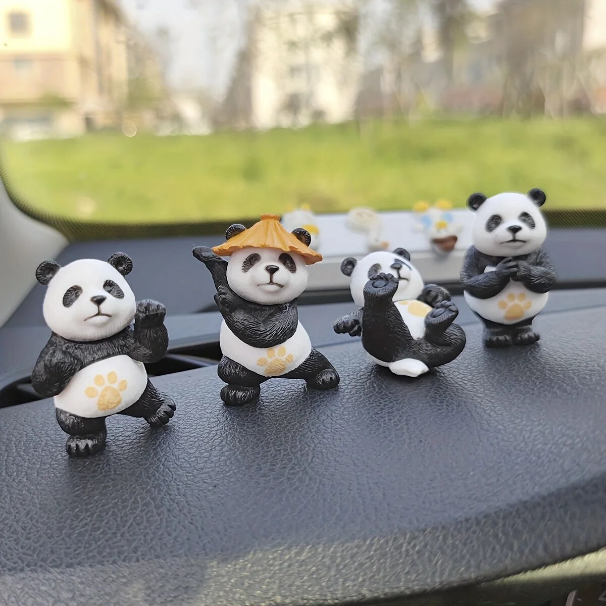 Interior Design Of House - 4pcs/set Panda Design Car Ornaments Car
