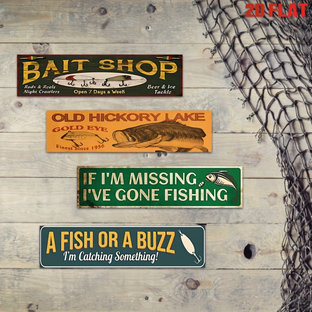 Interior Design Of House - 2D Flat Metal Fishing Theme Wall