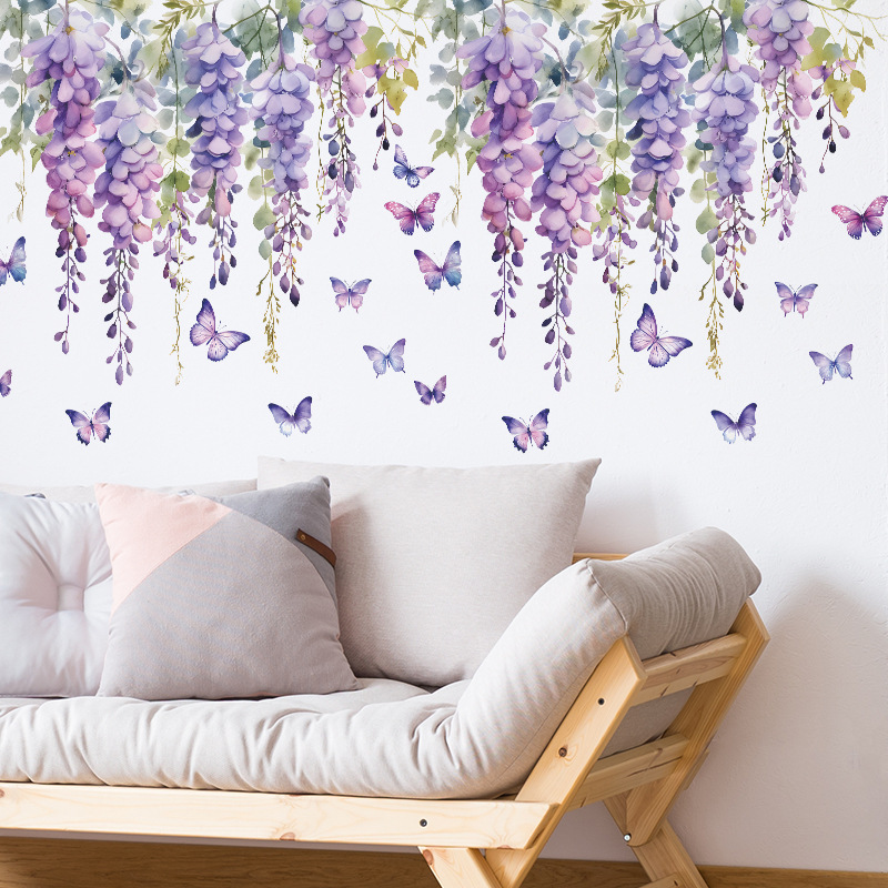 Purple Flower Plants Floral Wa - Interior Design Of House review and price