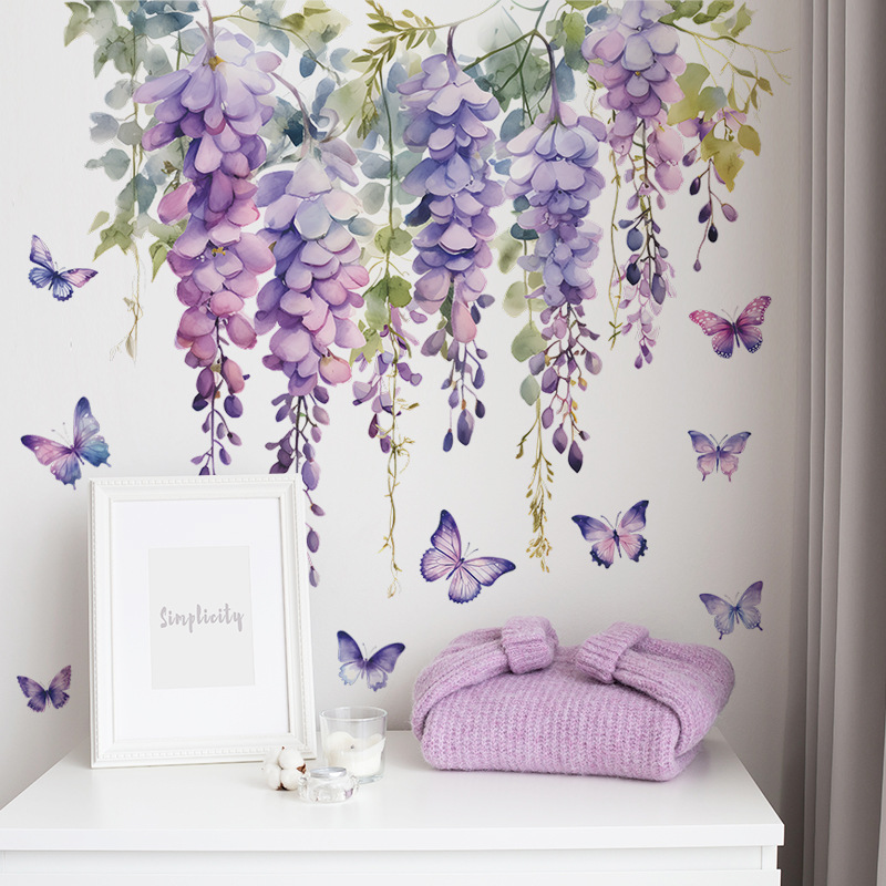 Purple Flower Plants Floral Wa - Interior Design Of House review and price
