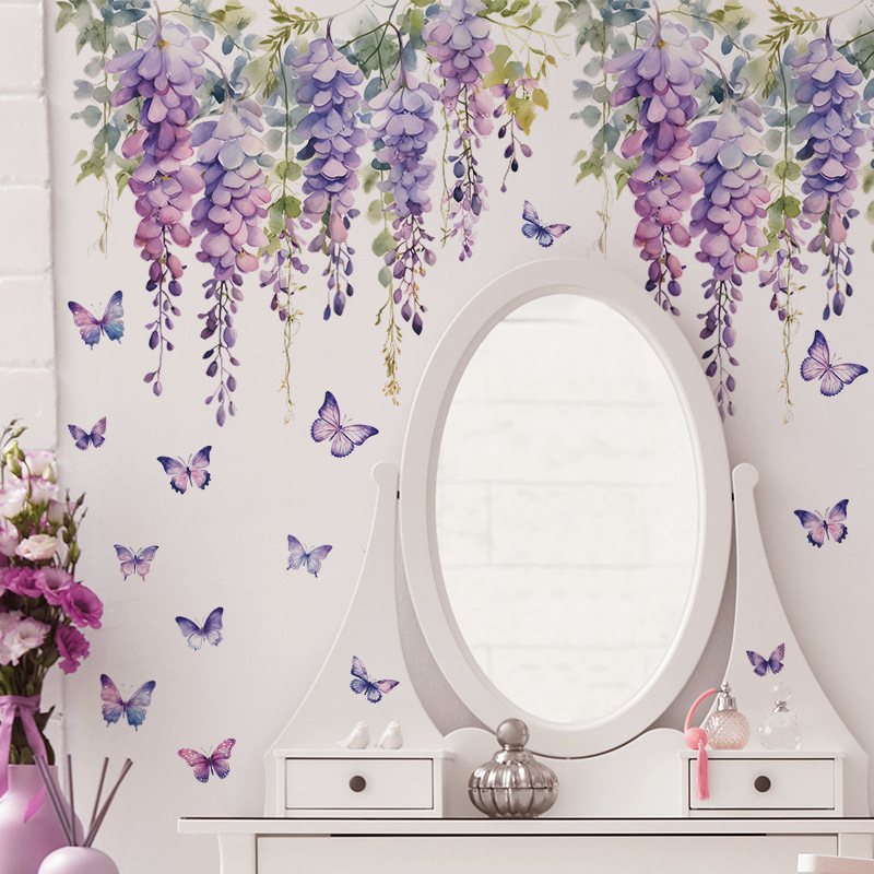Purple Flower Plants Floral Wa - Interior Design Of House review and price