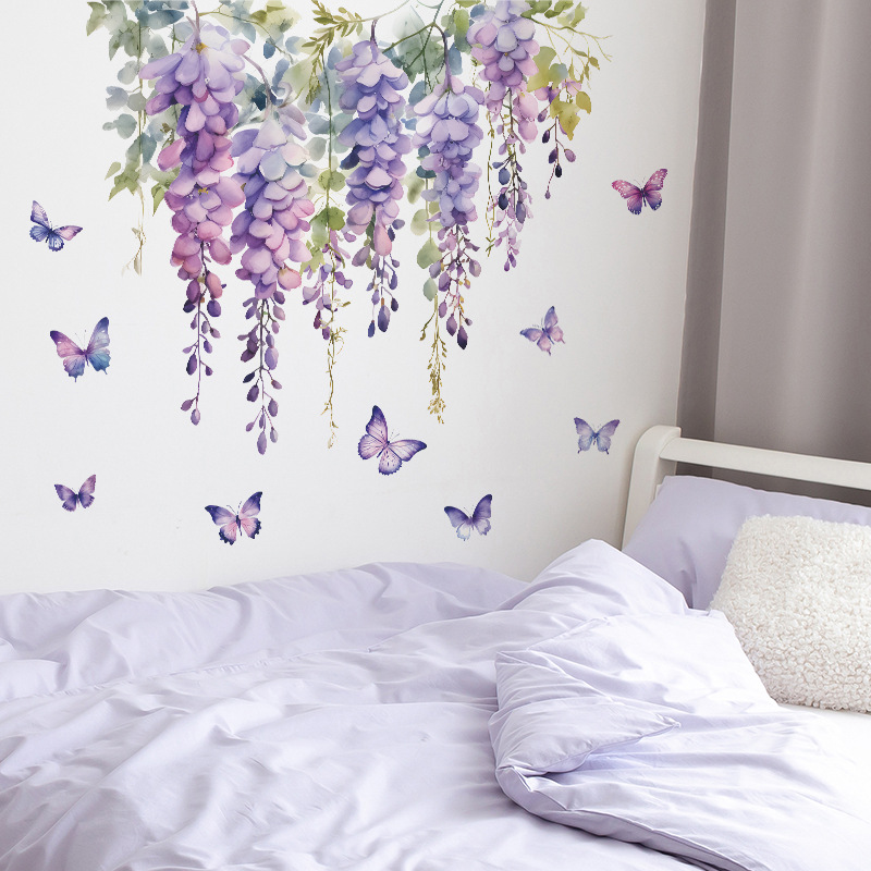 Purple Flower Plants Floral Wa - Interior Design Of House review and price