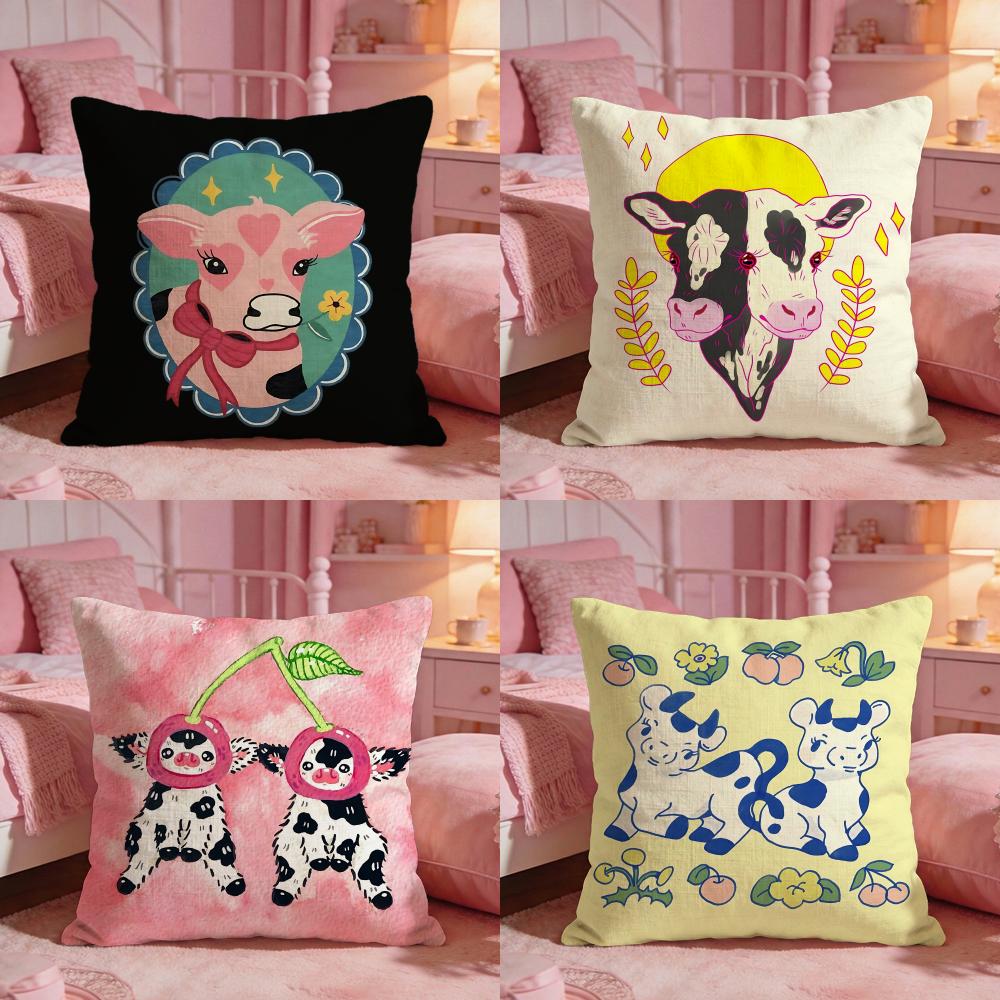Cute Cow Illustration Cushion  - Interior Design Illustrated review and price